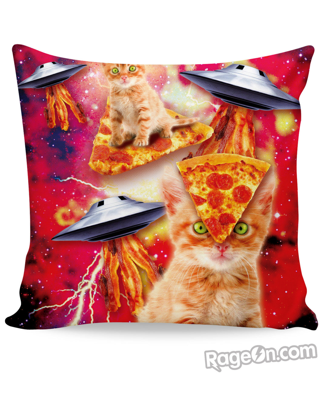 Bacon Pizza Space Cat Couch Pillow