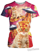 Bacon Pizza Space Cat T-Shirt